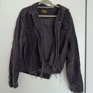 Corduroy charcoal oversized jacket